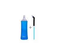 (Blue, 450ml) Foldable Silicone Soft Flask Water Bottle Traveling Running Kettle Hydration Pack Bag Sports Bottles
