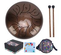 Blue 5.5in Tongue Drum Handpan Percussion Instrument Set with Mallet & Storage Bag - Portable, Resistant Metal Pan for Beginners & Music Lovers (Bronce)