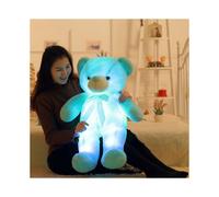 (Blue, 50cm) Creative Light Up LED Inductive Teddy Bear Stuffed Animals Plush Toy Colorful Glowing Teddy Bear