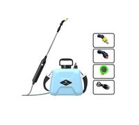 (Blue) 5L Electric Sprayer USB Rechargeable Power Watering Can 2 Modes Telescopic Handle with Shoulder Strap Garden Irrigation