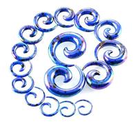 (blue, 5mm) 2pcs Acrylic Ear Spiral Plugs Earring Gauges Punk Acrylic Taper Expander Plug Tunnel Piercings Stretcher Kits Body Jewelryring