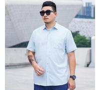 (blue, 5XL) Short Sleeved Shirt Men 'S Business Casual Versatile Professional Clothing Comfortable Loose Fat Man Short Sleeved Shirt 60 -170kg