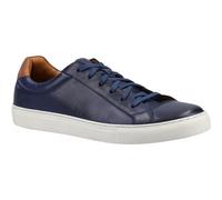 (Blue, 6 (Adults')) Hush Puppies Colton Leather Men's Navy Trainers
