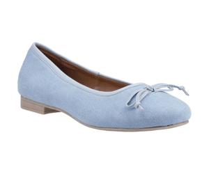 (Blue, 6 (Adults')) Hush Puppies Naomi Textile Women's Denim Flats