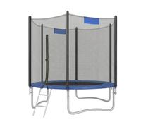 (Blue) 6 ft Kids Trampoline, Trampoline with Enclosure Net, Safety Pad, Ladder, Steel Frame