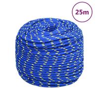 vidaXL Boat Rope Anchor Line – Braided, UV & Abrasion Resistant, Polypropylene 6 mm 25 m Blue