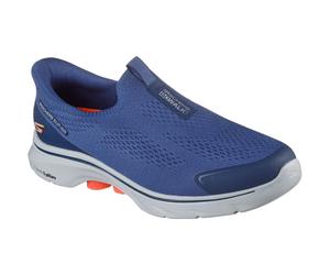 (Blue, 7 (Adults')) Skechers GO WALK 7 Easy On Evolution Textile Men's Navy Trainers