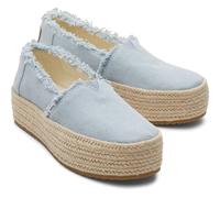 (Blue, 7 (Adults')) TOMS Valencia 100% Cotton Women's Pastel Blue Espadrilles
