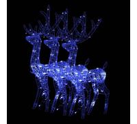vidaXL Acrylic Reindeer Christmas Decorations 3 pcs 120 cm Blue Durable