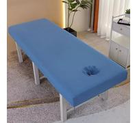 Blue,70x185cm/2.2x6ft,Beauty Massage Cover Sheets with Face Hole Lash Bed Cover,Breathable Massage Table Sheets Elastic Massage Protective Cover for 80Cm Or Less Massage Bed