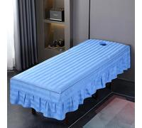 Blue,70x190cm/2.2x6.2ft,Washable Elastic Massage Table Cover with Face Hole,Reusable Spa Treatment Massage Bed Sheet Suitable for Beauty Massage Salons SPA and Therapists