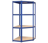 (Blue, 75 x 75 x 160 cm (L x W x H)) vidaXL Storage Shelf Garage Organiser Holder Rack Steel and Engineered Wood