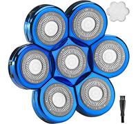 Blue 7D Men's Head Shaver Replacement Head With Blade Cover - 7 Blades Fit Freedom Grooming AidallsWellup Kibiy Telfun ATEEN Rozia Vifycim