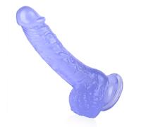 Blue 7in Realistic Silicone Dildo Suction Cup Hands-Free Vaginal Anal G-Spot Stimulation Body-Safe for Beginners