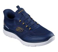 (Blue, 8 (Adults')) Skechers Summits Top Rate Textile Men's Navy/Yellow Trainers