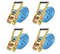 (blue, 8 m x 50 mm/ 4 pcs) vidaXL 10x/4x Ratchet Tie Down Straps 4 Tonnes Tool Blue/Orange Multi Sizes