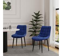 (Blue, 8) Nova Modern Velvet Dining Chair Padded Seat Metal Legs