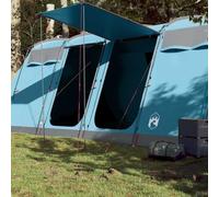 Blue 8-Person Family Camping Tent, Tunnel Design with Waterproof PU Coating, Easy Setup for Outdoor Adventures & Parties