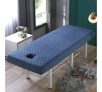 Blue,80x190cm/2.6x6.2ft,Massage Bed Cover with Face Hole,Reusable Stretchy Massage Table Sheets Washable Beauty Bed Cover Spa Massage Fitted Sheet Cover Protective Cover