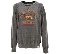 Blue 84 NCAA Iowa State Cyclones Womens Burnout Crewneck Sweatshirt, Iowa State Cyclones Charcoal, Large