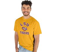 Blue 84 NCAA LSU Tigers Mens T Shirt Line Up Secondary Color, LSU Tigers Gold, Medium