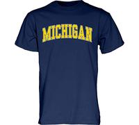 Blue 84 NCAA Michigan Wolverines Mens Arching Team Color Short Sleeve T Shirt, Michigan Wolverines Navy, X-Large (TSGI_TC)