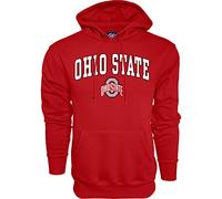 Blue 84 NCAA Ohio State Buckeyes Mens Hoodie Team Color Arching Over, Ohio State Buckeyes Red, Large