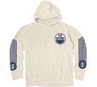 Blue 84 NHL Officially Licensed Hooded Sweatshirt Ringspun Ivory Sleeveshot