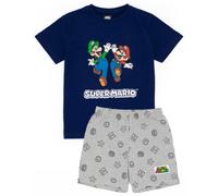 Super Mario Pyjamas Boys Shorts | Nintendo Kids Blue OR Red Short PJs | Luigi Mario T Shirt & Bottoms Nightwear Game Merchandise 9-10 Years