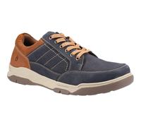 (Blue, 9 (Adults')) Hush Puppies Finley Leather Men's Navy Lace-Up Shoes