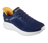 (Blue, 9 (Adults')) Skechers BOBS Sport Squad Chaos Solid Step Textile Men's Navy Trainers