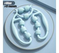 (Blue-9 Rounds) 1Pcs 9-Wheel Fascia Muscle Roller, Cellulite Roller, Massage Roller for Relieve Muscle Soreness Thigh,Calf,Arm,Reduce Cellulite