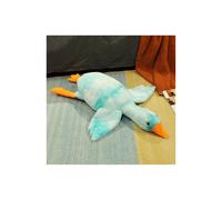 (Blue, 90cm) 50-190cm Big White Goose Plush Toy Giant Duck Doll Soft Stuffed Animal