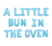 Blue A Little Bun in the Oven Letter Balloons,Blue Balloons Decorations for Bread Baby Shower Party Supplies