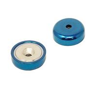 Blue A Type Neodymium Pot Magnet for Arts, Crafts, Model Making, DIY, Hobbies, Office, and Home - 25mm dia - Pack of 40