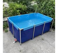 Blue Above Ground Ponds For Koi Fish, Waterproof And Sun-resistant Fish Pond Tank, Durable All-seasons With Stainless Steel Fittings(1 * 0.6 * 0.3m)