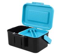 Blue ABS Waist Hanging Bait Box with Clip for Anglers | Keeps Live Bait Fresh, Belt Clip Attachment, Quick Access for Ice and Shore Fishing