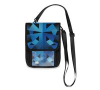 Blue Abstract Abstract Pattern Travel Wallet Passport Holder Travel Wallet Organizer Slim Lightweight Crossbody Bag with Adjustable Strap