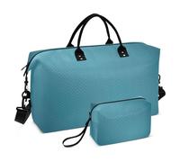 Blue Abstract Blur Gradient Duffel Bags for Traveling & Make up Pouches Set of 2, Colorful Womens Sports Dance Bag Overnight Carry on Bags