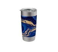Blue Abstract Curved Lines Elegant Modern Graphic Stainless Steel Insulated Tumbler