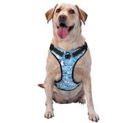 Blue Abstract Flowers,Pet Harness,Adjustable Reflective Dog Harness,Pet Leash Vest,M