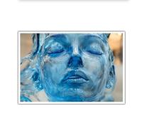 Blue Abstract Fluid Canvas Wall Art Pictures Artwork Prints Watercolor Decor Large Mural Poster Painting for Living Room Bedroom Office 70x100cm Frameless