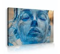 Blue Abstract Fluid Canvas Wall Art Pictures Artwork Prints Watercolor Decor Large Mural Poster Painting for Living Room Bedroom Office 70x100cm Innerframe