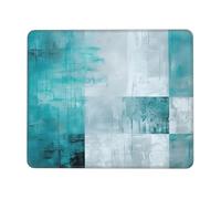 Blue Abstract Mouse Pad Modern Gaming Mouse Mat with Stitched Edges Non-Slip Rubber Base Mousepad for for PC Laptop 22x18cm