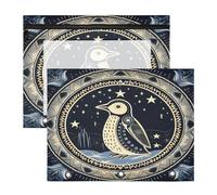 Blue Abstract Penguin 3 Ring Binder Clear Binders Pencil Pouches Bags Case(2 Pack)