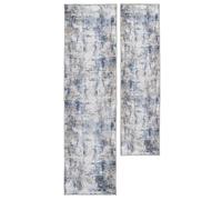 Blue Abstract Rug Machine Washable Soft Modern Area Carpet for Living Room Bedroom Home Decor Durable Thick Mat Hallway Runner Long House Rugs Contemporary Design Everyday Collection 80cm x 300cm