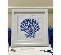 Blue Abstract Scallop Shell - Art Cross Stitch Kit - Modern Counted Cross Stitch Kit