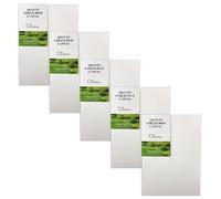 BLUE ACORN - 5 x A4 MDF 18mm Pre-Stretched Thin Edge Canvas - Triple Primed, Acid-Free, 100% Cotton Premium Quality Art Canvas Perfect for Acrylic & Oil Painting