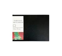 BLUE ACORN - A4 Landscape Hardback Sketchbook - 64 Sheets 150gsm Multipurpose Cartridge Paper - Black Cover with Page Marker - Ideal for Light Washes of Paint, Pencils & Sketching