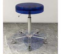 Blue Acrylic Rolling Stool with Foot Rest Swivel Height Adjuble Salon Spa Tattoo Drafting Office Task Chair (40-50cm/16-20)